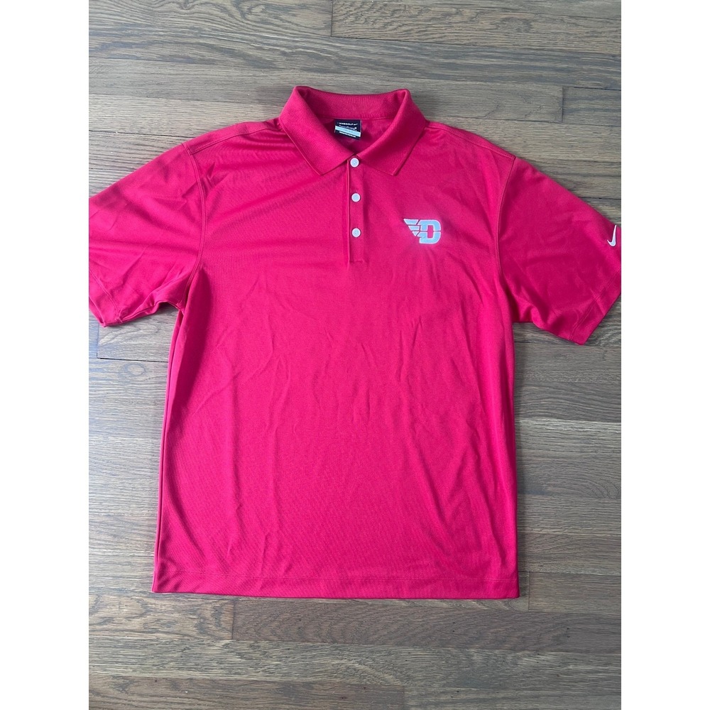 Nike Golf University of Dayton Flyers Polo Shirt Mens Medium Red Dri-FIT NCAA - Picture 3 of 4